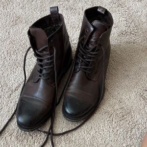 Men's Brown Leather combat Boots